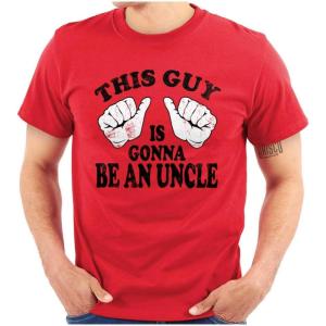 Classic Teaze This Guy is Gonna Be Uncle Nephew Mens Graphic T Shirt Tees(Red)