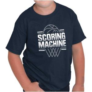 Cool Basketball Scoring Machine Boys Kids T Shirt Tees Tops(Navy)