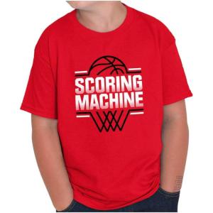 Cool Basketball Scoring Machine Boys Kids T Shirt Tees Tops(Red)