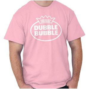 Distressed Dubble Bubble Retro Double Graphic T Shirt Men or Women(Azalea)