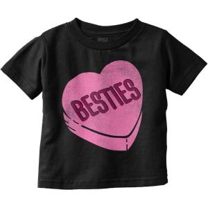 Galantine’s Besties Candy Heart Toddler Baby Girl T Shirt(Black)