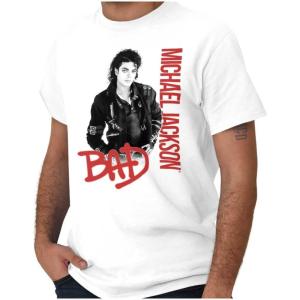 Michael Jackson Bad Music Album Cover Graphic T Shirt Men or Women(White)