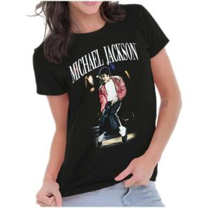 Michael Jackson Thriller Toe Stand Womens Slim Fit Graphic Tee(Black)
