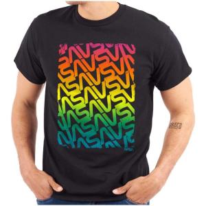 NASA Worm Logo Rainbow Gradient Graphic T Shirt Men or Women(Black)