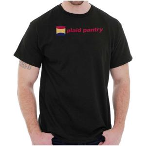 Plaid Pantry Store Minimalist Logo Graphic T Shirt Men or Women(Black)