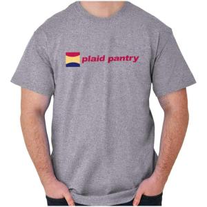 Plaid Pantry Store Minimalist Logo Graphic T Shirt Men or Women(Sport Grey)