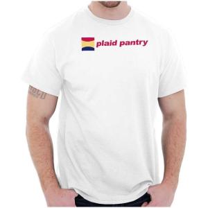 Plaid Pantry Store Minimalist Logo Graphic T Shirt Men or Women(White)
