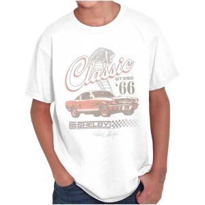 Shelby Classic GT 350 Muscle Car Crewneck T Shirts Boy Girl(White)