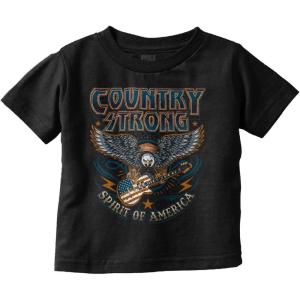 Spirit of American Flag Eagle Strong Toddler Boy Girl T Shirt(Black)