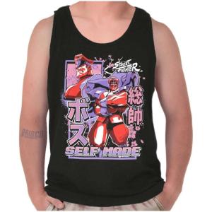 Street Fighter M Bison Self Made Tank Top T Shirts Men Women(Black)