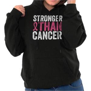 Stronger Than Breast Cancer Warrior Hoodie Sweatshirt Women(Black)