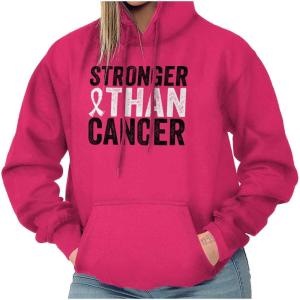 Stronger Than Breast Cancer Warrior Hoodie Sweatshirt Women(Heliconia)