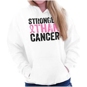 Stronger Than Breast Cancer Warrior Hoodie Sweatshirt Women(White)