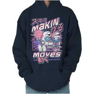 The Smurfs Cool Kanji Makin Moves Youth Hoodie Boy Girl(Navy)