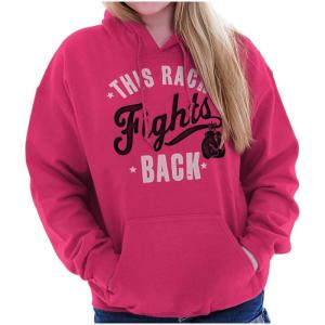 This Rack Fights Back Breast Cancer Hoodie Sweatshirt Women(Heliconia)