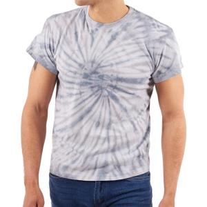 Tie Dye Shirt Colorful Spiral Short Sleeve Knit T-Shirt Crewneck Top(Spider Grey)