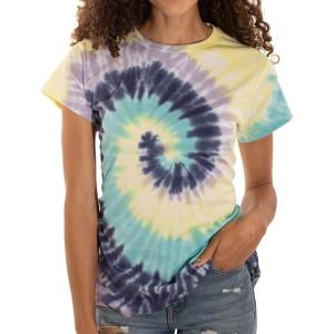 Tie Dye Short Sleeve Tee Summer StyleTie Dye Short Sleeve Tee Summer Style Women(Fiesta)