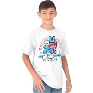 United Smurf Americana Varsity Crewneck T Shirts Boy Girl(White)
