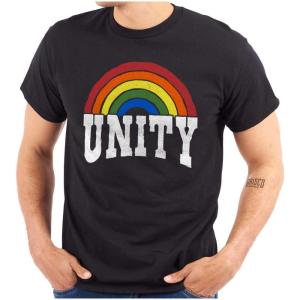 Unity Rainbow Social Justice Equality Graphic T Shirt Men or Women(Black)