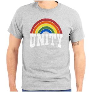 Unity Rainbow Social Justice Equality Graphic T Shirt Men or Women(Sport Grey)