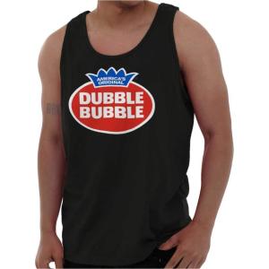 Vintage Dubble Bubble Gum Double Logo Tank Top T Shirts Men Women(Black)