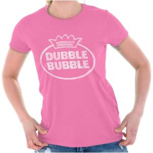 Vintage Dubble Bubble Original Logo Womens Slim Fit Graphic Tee(Azalea)
