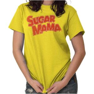 Vintage Retro Candy Sugar Mama Logo Womens Graphic T Shirt Tees(Daisy)