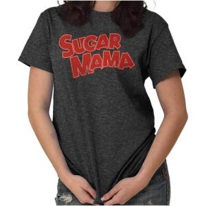 Vintage Retro Candy Sugar Mama Logo Womens Graphic T Shirt Tees(Dark Heather)