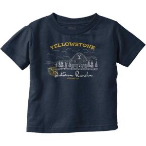 Yellowstone Dutton Ranch Y Barn Toddler Boy Girl T Shirt(Navy)