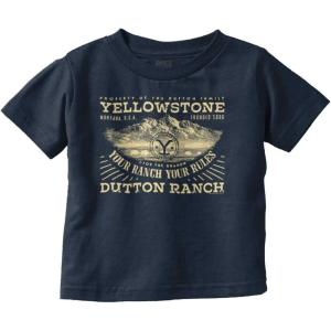 Yellowstone Your Ranch Your Rules Toddler Boy Girl T Shirt(Navy)