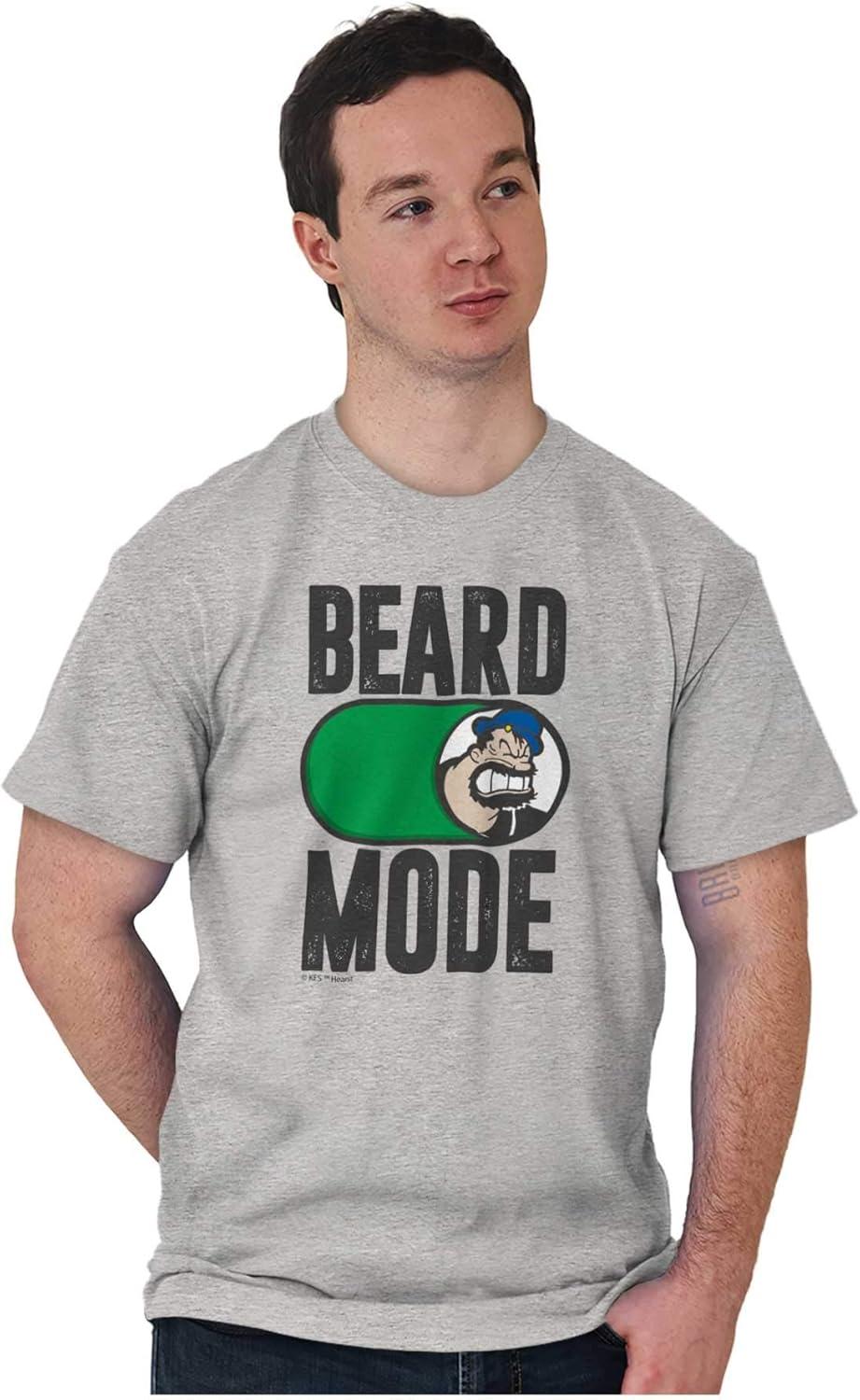 imageBeard Mode On Bluto Funny Bearded Mens Graphic T Shirt TeesSport Grey