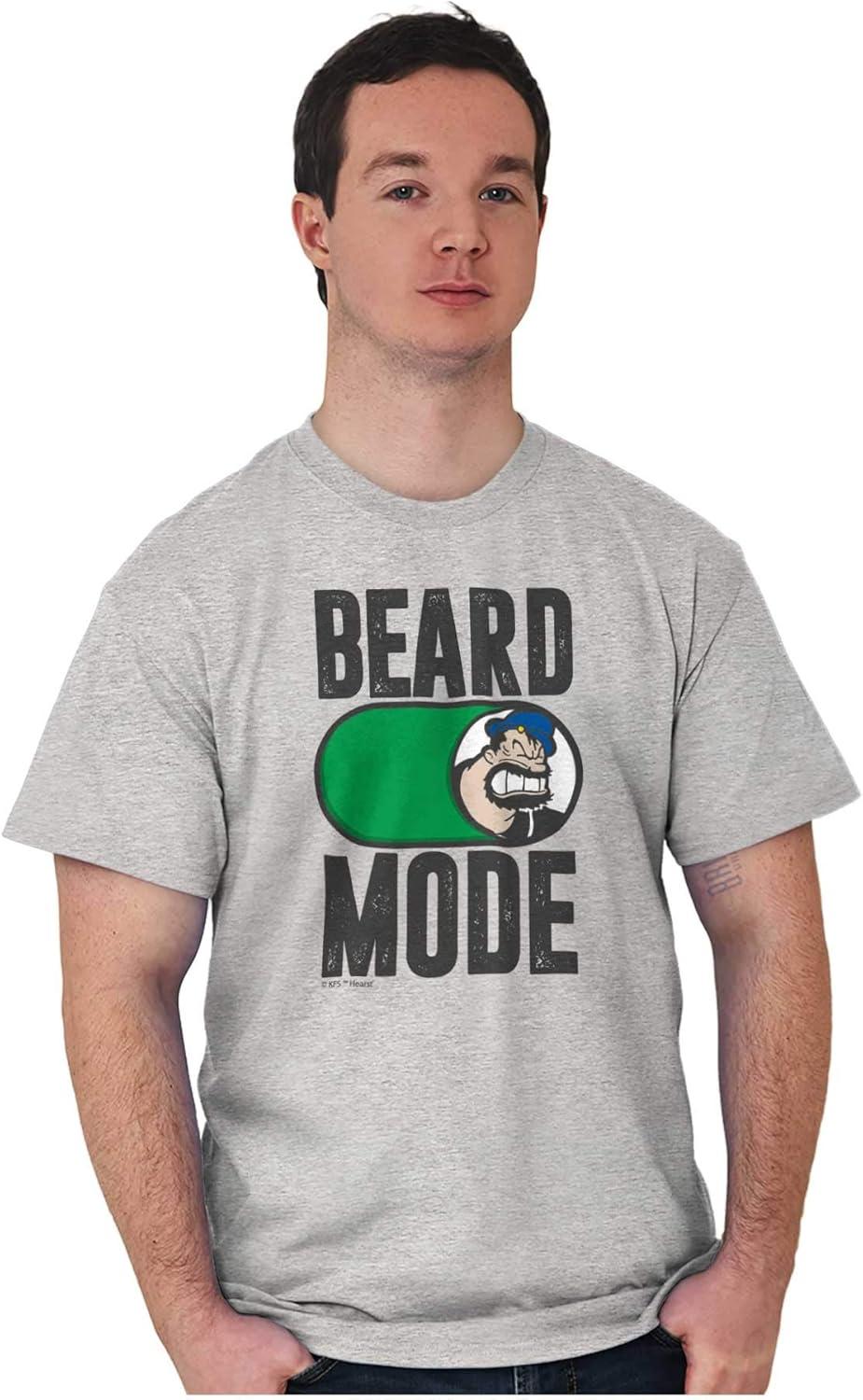 imageBeard Mode On Bluto Funny Bearded Mens Graphic T Shirt TeesSport Grey