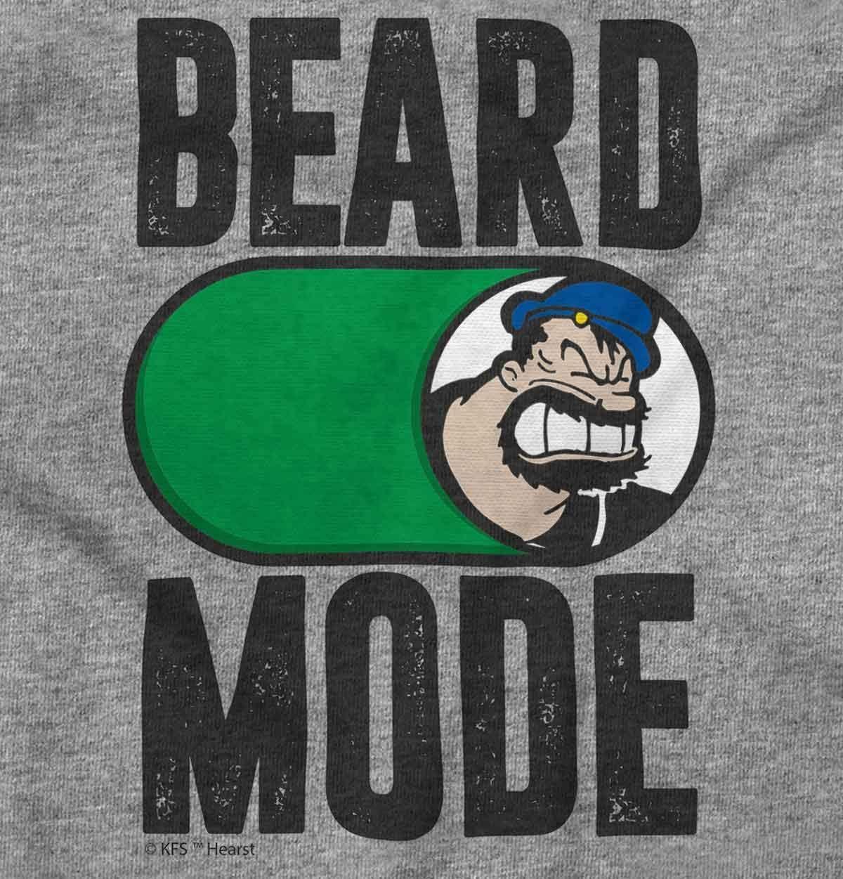 imageBeard Mode On Bluto Funny Bearded Mens Graphic T Shirt TeesSport Grey