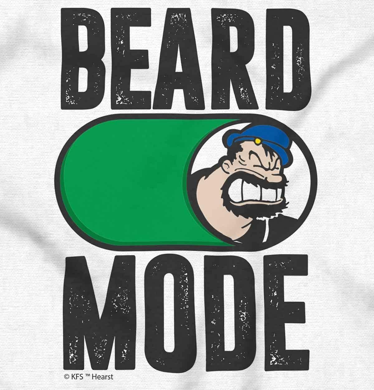 imageBeard Mode On Bluto Funny Bearded Mens Graphic T Shirt TeesWhite