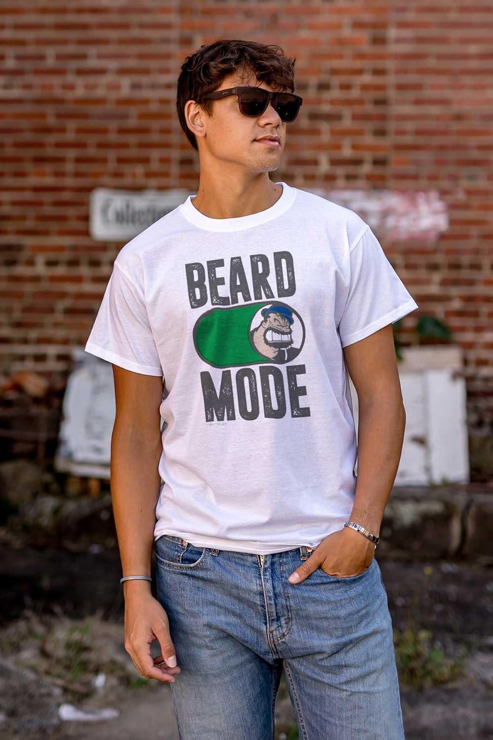 imageBeard Mode On Bluto Funny Bearded Mens Graphic T Shirt TeesWhite