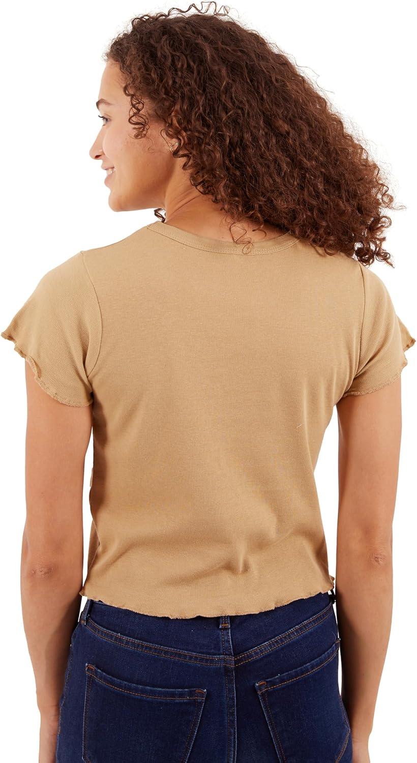 imageBlack Queen Dope Melanated Feminist Juniors Lettuce Trim Crop Top Womens Baby TeeOatmeal