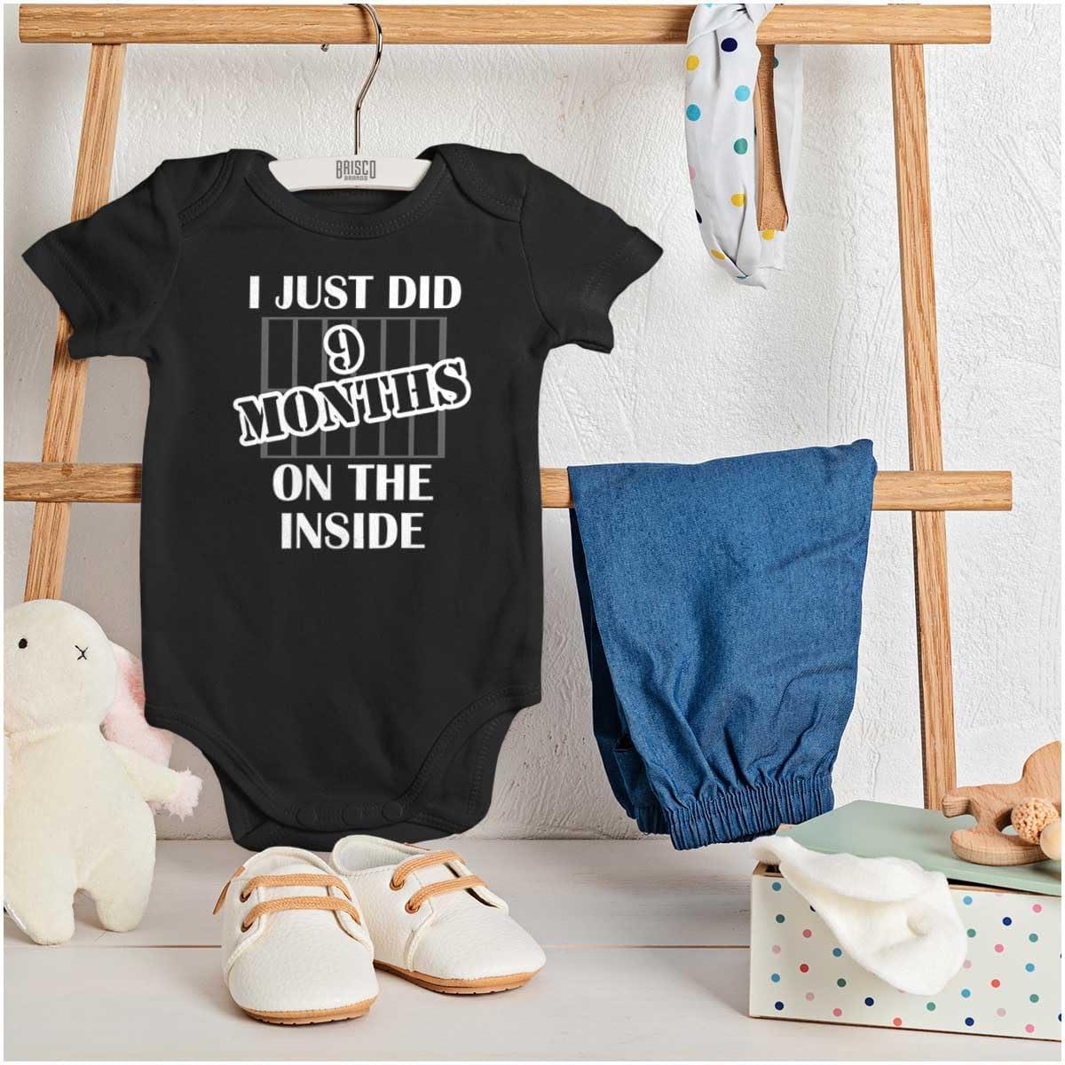 imageBrisco Brands 9 Months Inside Resisting A Rest Funny Baby Romper Boys or Girls9 Months Inside Black
