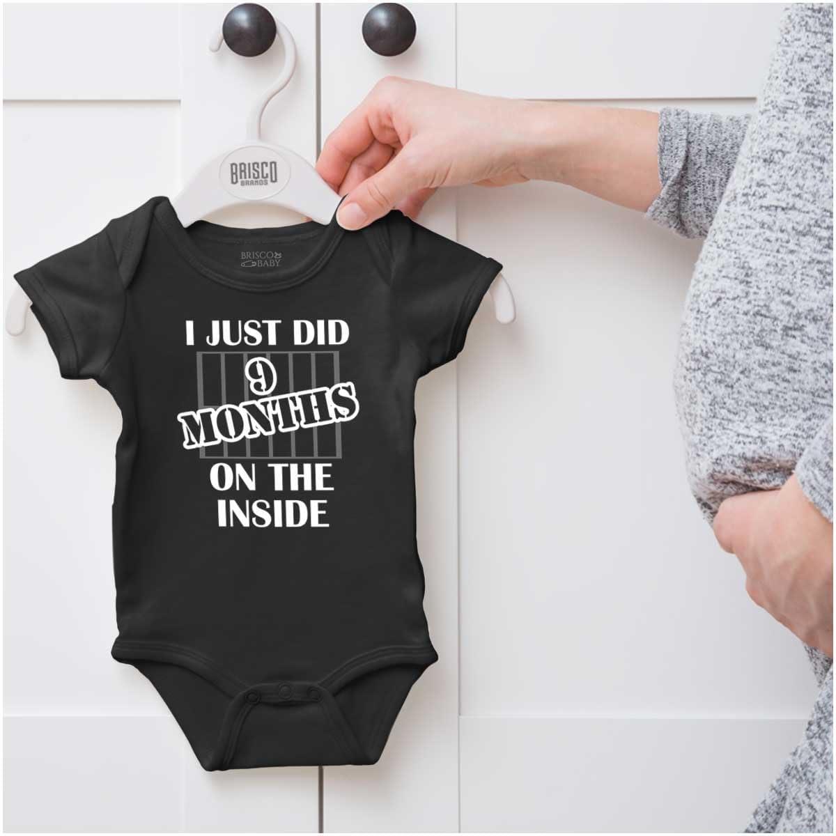 imageBrisco Brands 9 Months Inside Resisting A Rest Funny Baby Romper Boys or Girls9 Months Inside Black