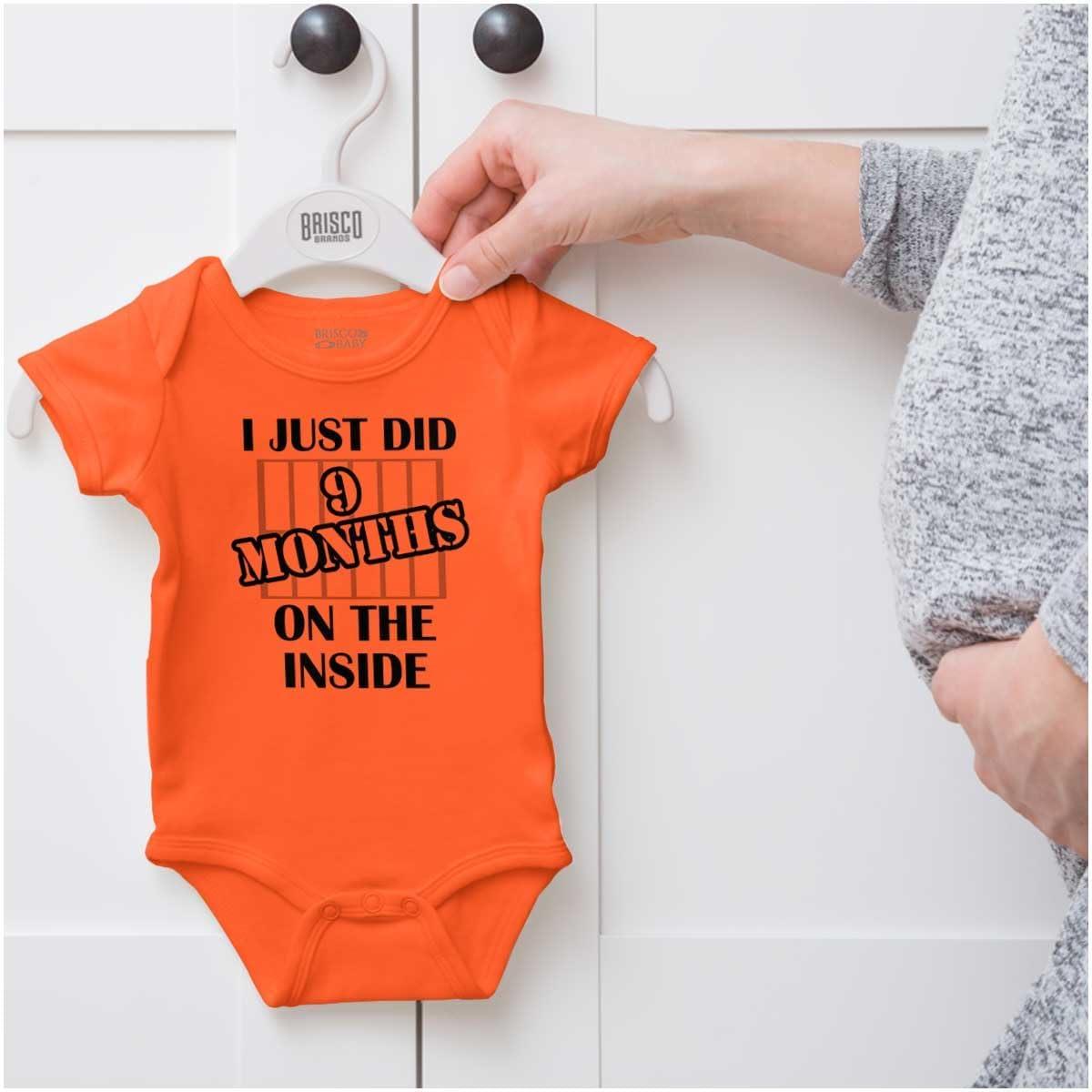 imageBrisco Brands 9 Months Inside Resisting A Rest Funny Baby Romper Boys or Girls9 Months Inside Orange
