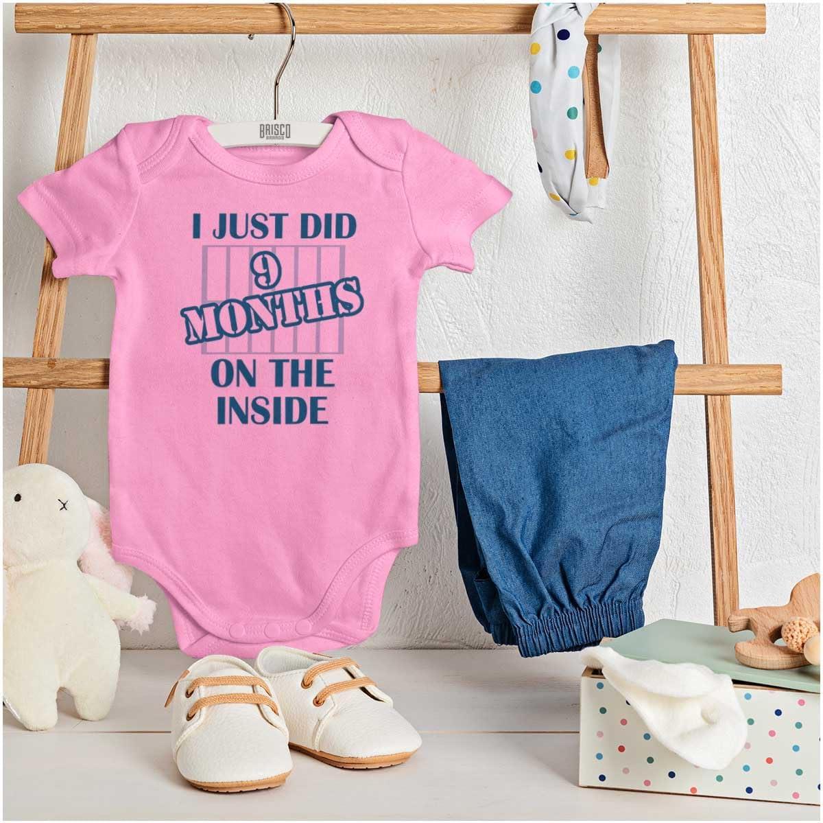 imageBrisco Brands 9 Months Inside Resisting A Rest Funny Baby Romper Boys or Girls9 Months Inside Pink