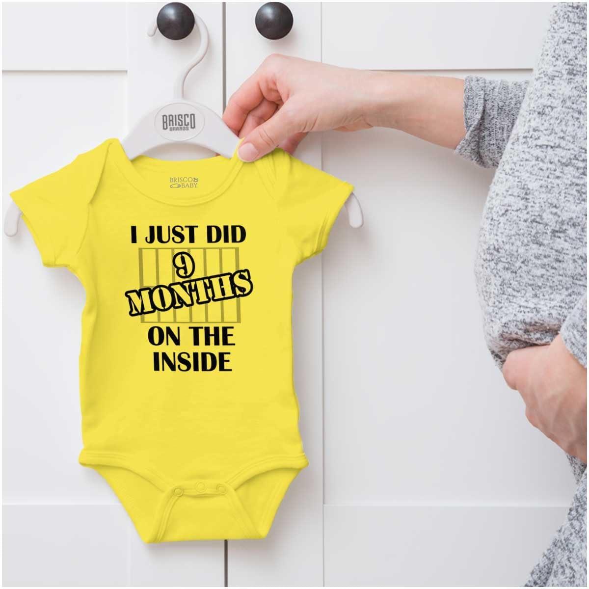 imageBrisco Brands 9 Months Inside Resisting A Rest Funny Baby Romper Boys or Girls9 Months Inside Zest