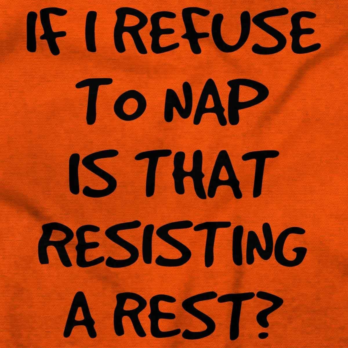 imageBrisco Brands 9 Months Inside Resisting A Rest Funny Baby Romper Boys or GirlsResisting a Rest Orange