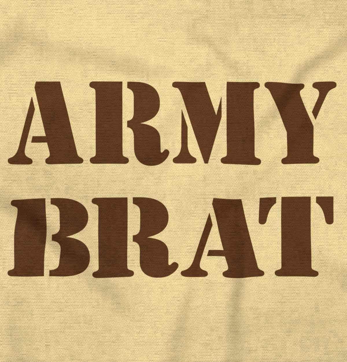 imageBrisco Brands Army Brat Funny Military USA Child Baby Romper Boys or GirlsBanana