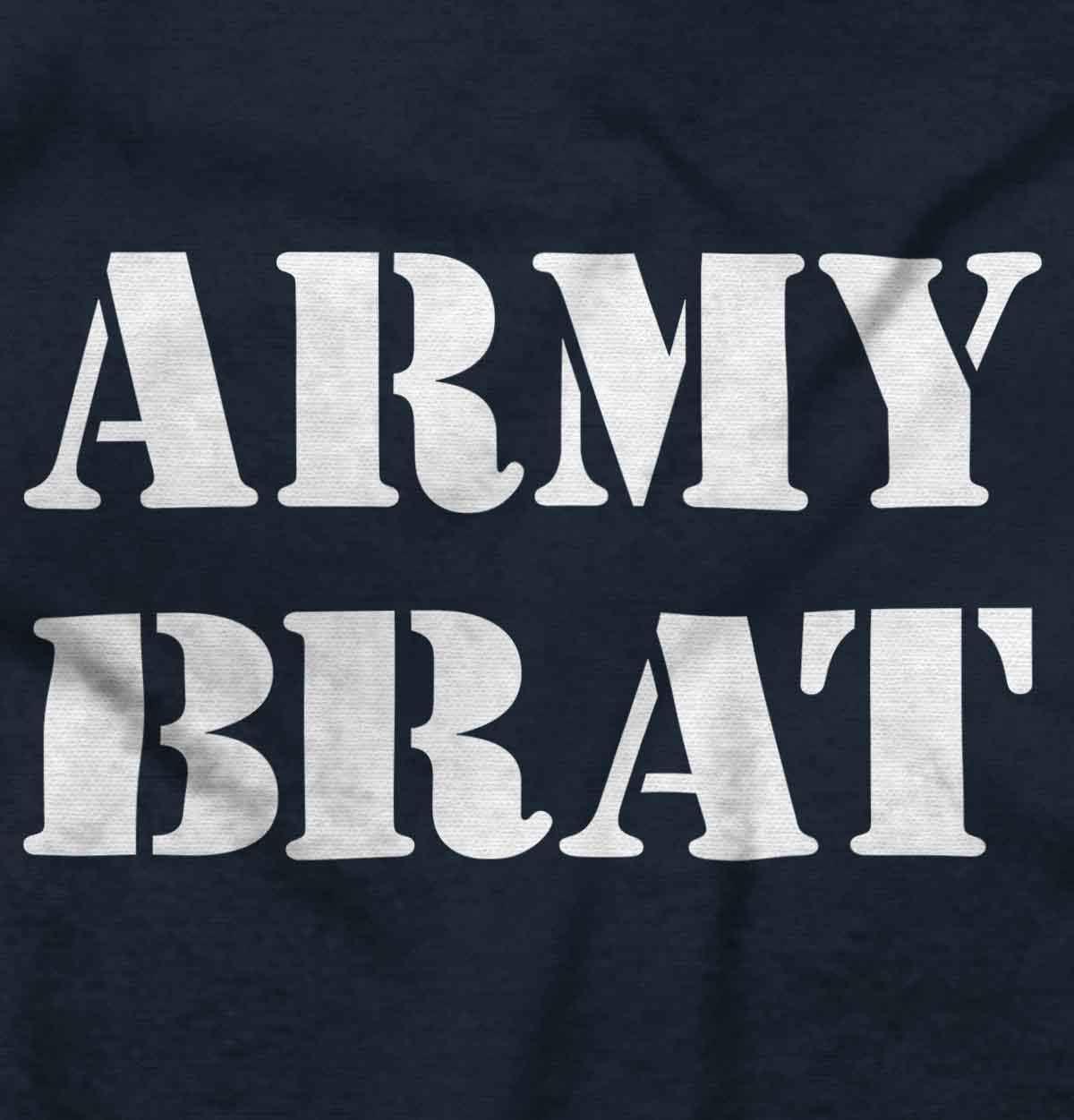 imageBrisco Brands Army Brat Funny Military USA Child Baby Romper Boys or GirlsNavy