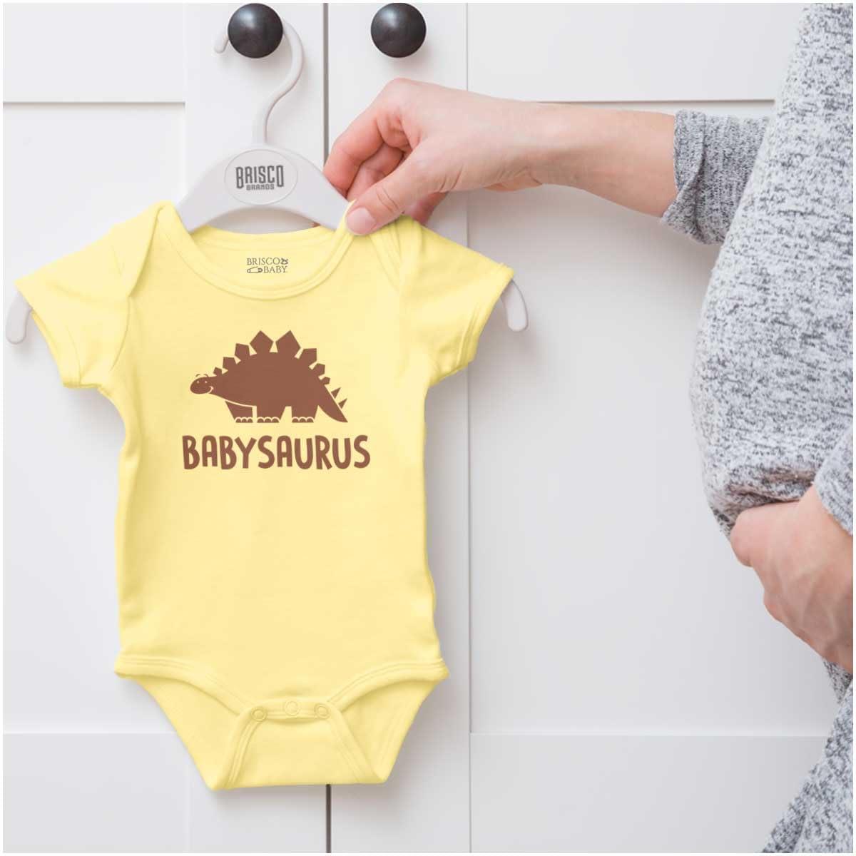 imageBrisco Brands Babysaurus Adorable Little Dinosaur Baby Bodysuit Jumper BoysBanana