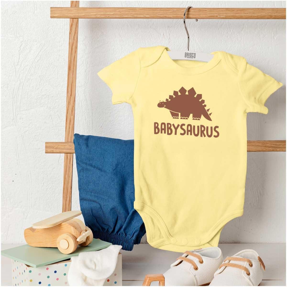 imageBrisco Brands Babysaurus Adorable Little Dinosaur Baby Bodysuit Jumper BoysBanana
