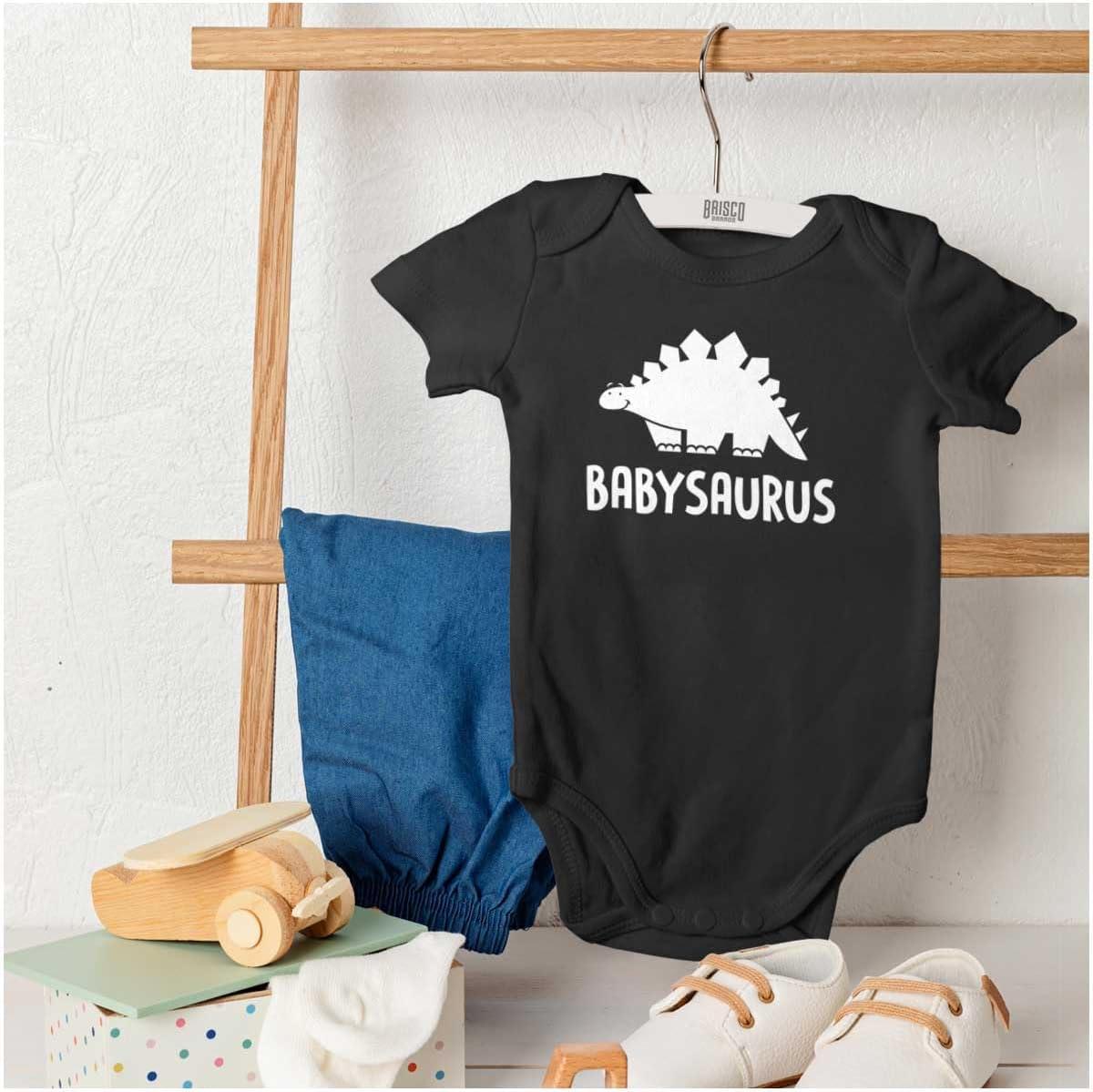 imageBrisco Brands Babysaurus Adorable Little Dinosaur Baby Bodysuit Jumper BoysBlack