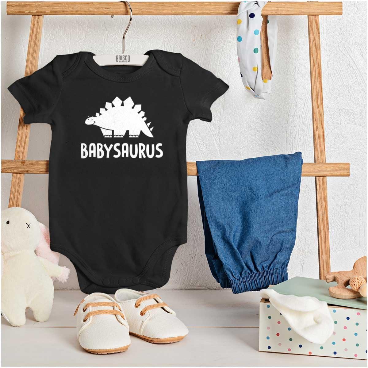 imageBrisco Brands Babysaurus Adorable Little Dinosaur Baby Bodysuit Jumper BoysBlack