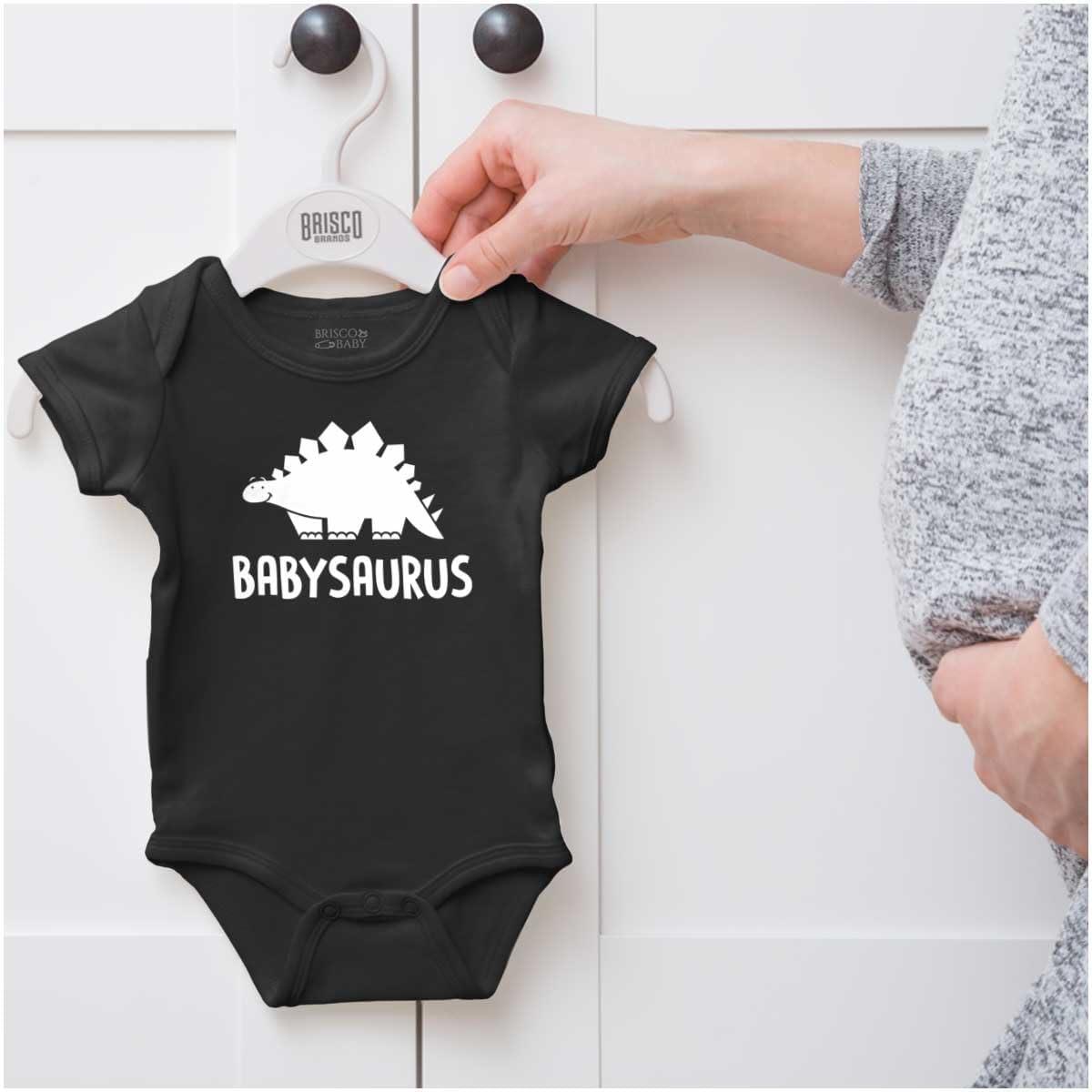 imageBrisco Brands Babysaurus Adorable Little Dinosaur Baby Bodysuit Jumper BoysBlack