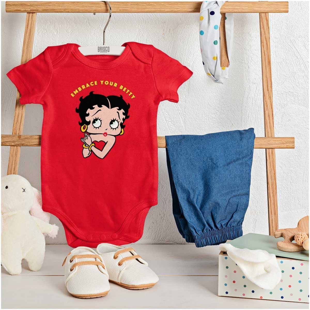 imageBrisco Brands Betty Boop Cute Motivational Baby Bodysuit Jumper GirlsRed